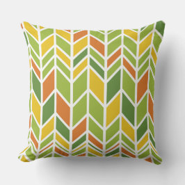 Retro Zig-Zag Orange & Green Zickzack Kissen