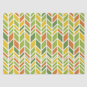 Retro Zig-Zag Orange & Green Zickzack Seidenpapier