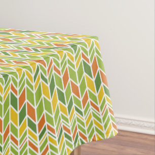 Retro Zig-Zag Orange & Green Zickzack Tischdecke