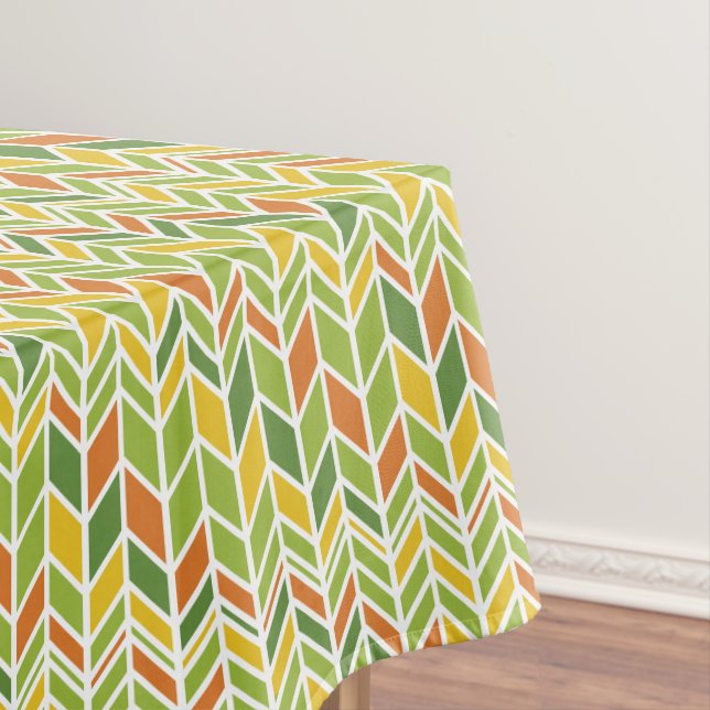 Retro Zig-Zag Orange & Green Zickzack Tischdecke (Beispiel)