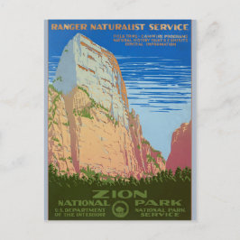 Retro Zion National Park Service Travel Poster Postkarte