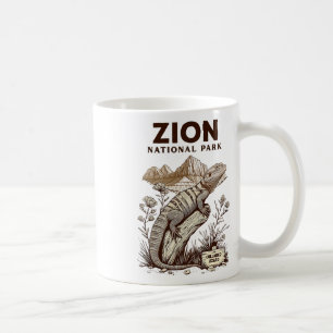 Retro Zion Nationalpark Kragenleguan Wander-T-Shir Kaffeetasse