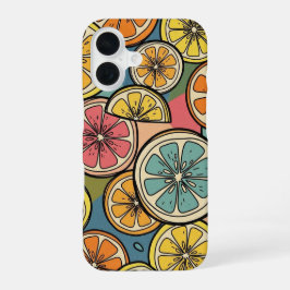 Retro-Zitronenscheibe iPhone 16 Hülle
