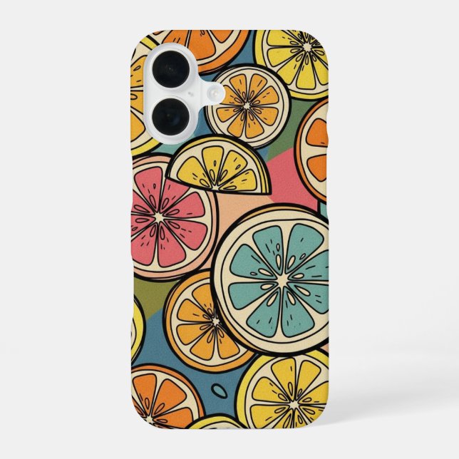 Retro-Zitronenscheibe iPhone 16 Hülle (Rückseite)