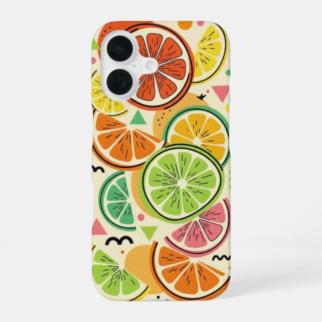 Retro-Zitronenscheibe iPhone 16 Hülle (Rückseite)