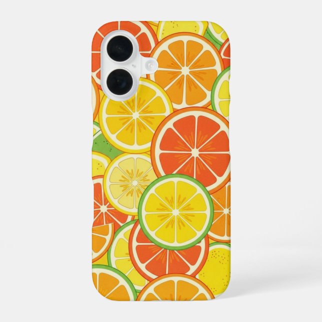 Retro-Zitrusscheibe iPhone 16 Hülle (Rückseite)