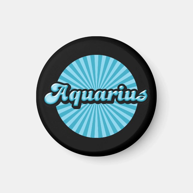 Retro Zodiac Aquarius Magnet (Vorne)