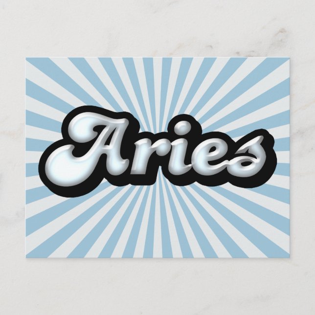 Retro Zodiac Aries Postkarte (Vorderseite)