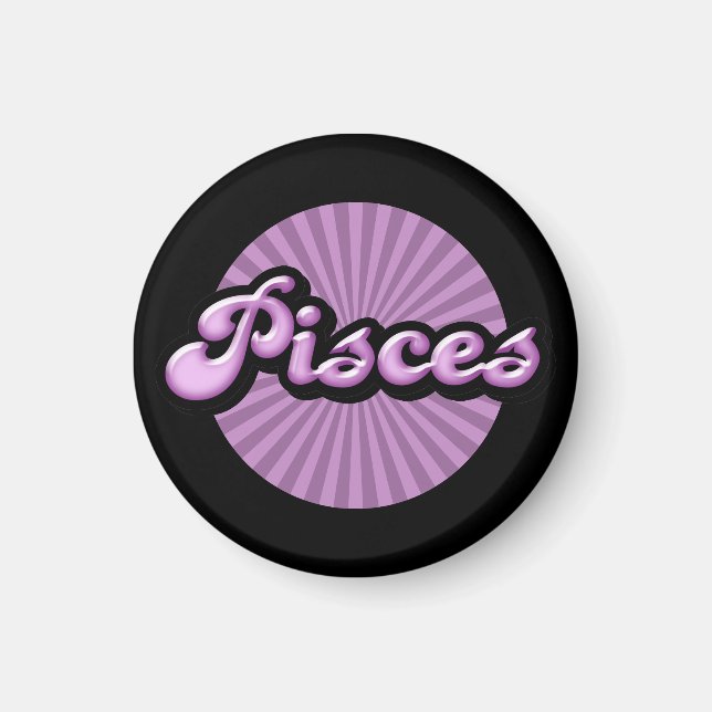 Retro Zodiac Fisces Magnet (Vorne)