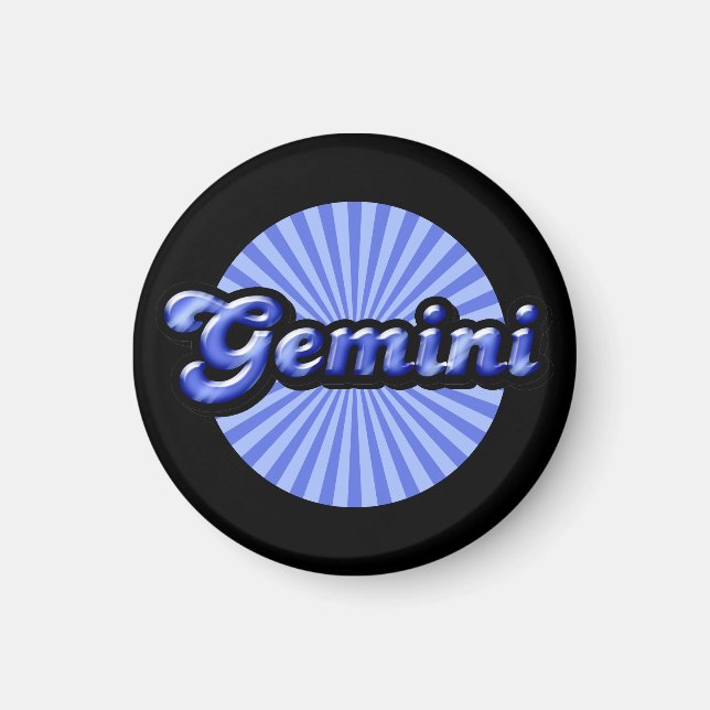 Retro Zodiac Gemini Magnet (Vorne)