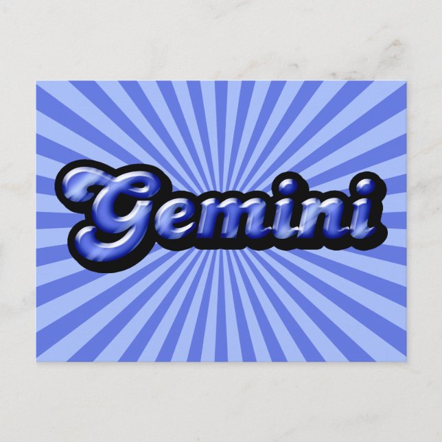 Retro Zodiac Gemini Postkarte (Vorderseite)