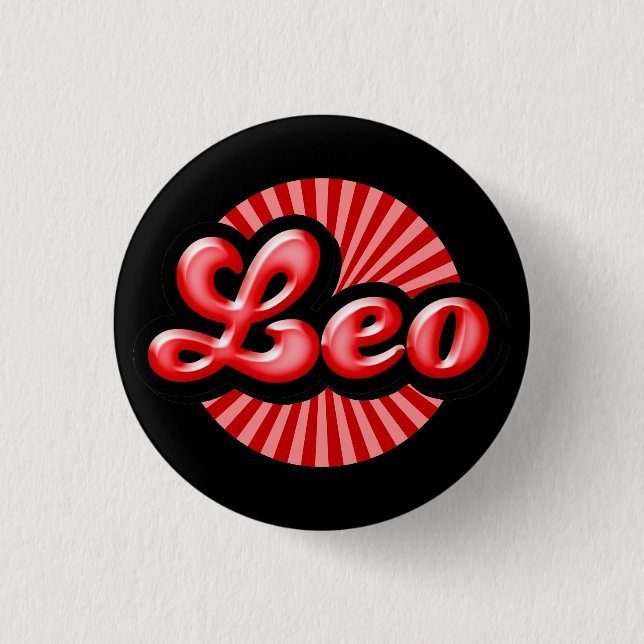 Retro Zodiac Leo Pinback Button (Vorderseite)