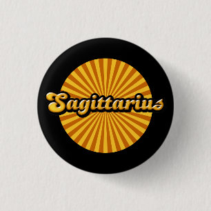 Retro Zodiac Sagittarier Pinback Button