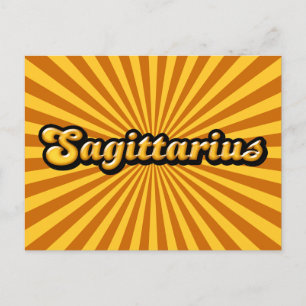Retro Zodiac Sagittarius Postkarte