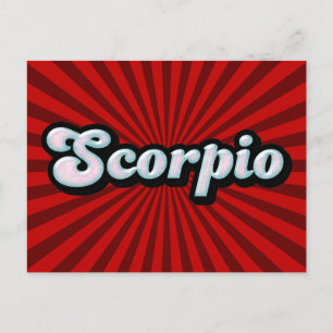 Retro Zodiac Scorpio Postkarte
