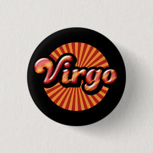 Retro Zodiac Virgo Pinback Button