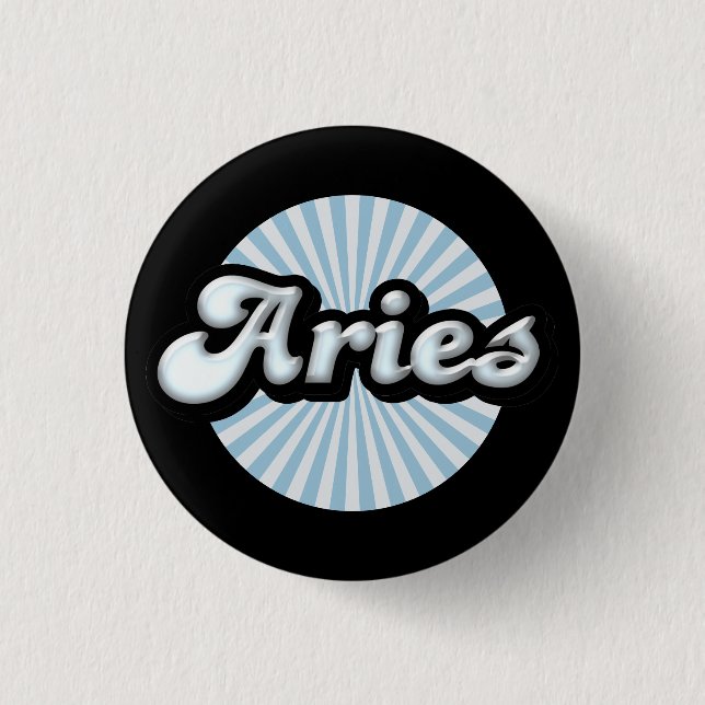 Retro-Zodiac-Widder-Knopf Button (Vorderseite)