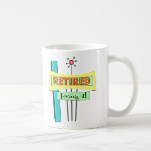 Retro "zog sich" und "zurück es liebend " kaffeetasse