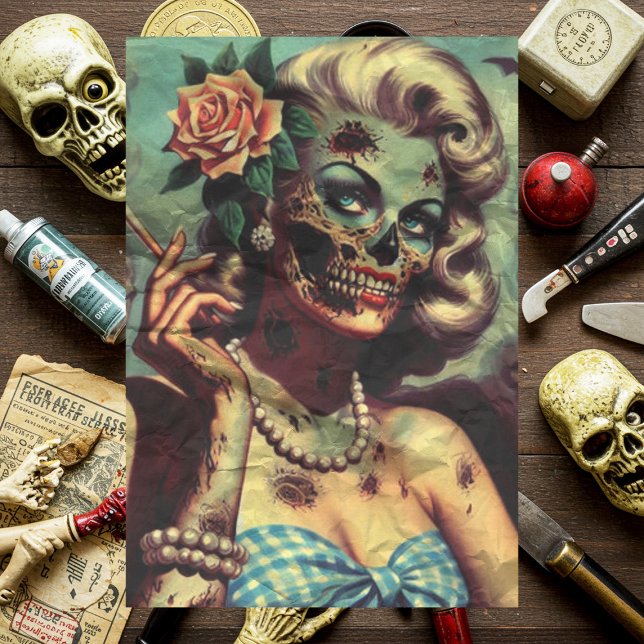 Retro Zombie Pinup Seidenpapier (Von Creator hochgeladen)