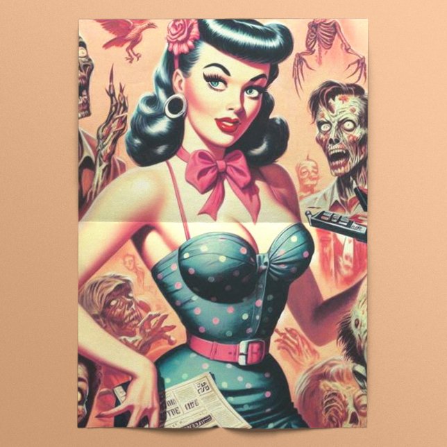 Retro Zombies-Button Seidenpapier (Von Creator hochgeladen)