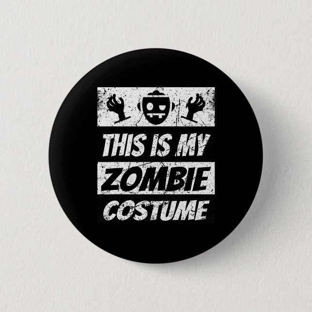 Retro Zombies Halloween Jungs Kinder Funny Costume Button (Vorderseite)
