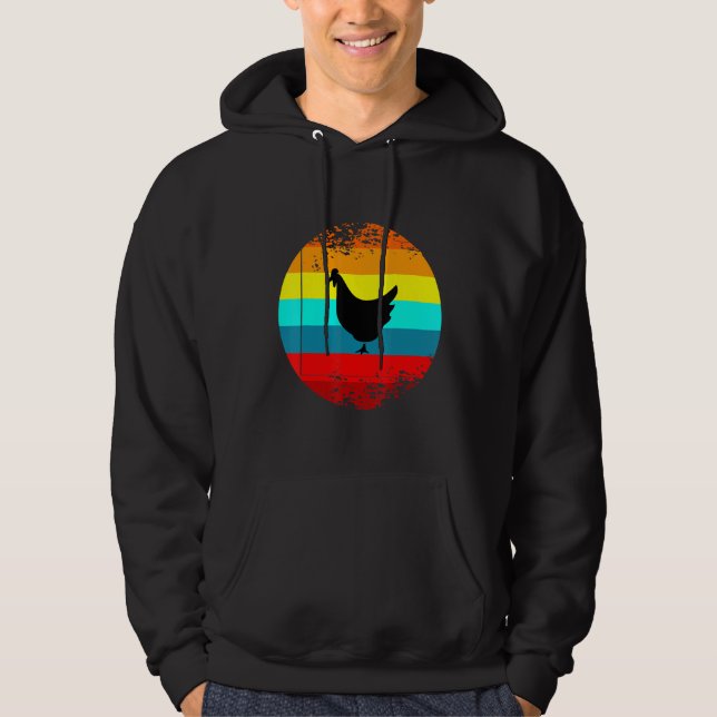 Retro-Zuchttier-Grafik mit einem Vintagen Hühnchen Hoodie (Vorderseite)