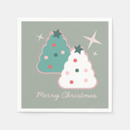 Retro Zucker Cookies Groovy Weihnachten Serviette