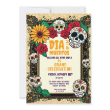Retro Zucker-Schädel Día de los Muertos Feier