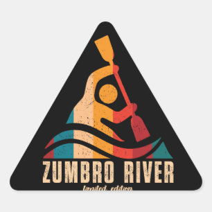 Retro Zumbro River Kayaking Dreieckiger Aufkleber