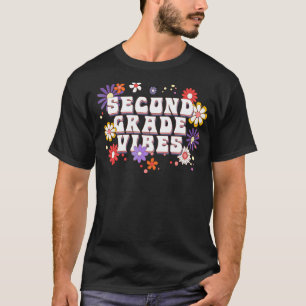 Retro-Zweite-Klasse-Vibes-Boho-Blumen-Hippie-Lehre T-Shirt