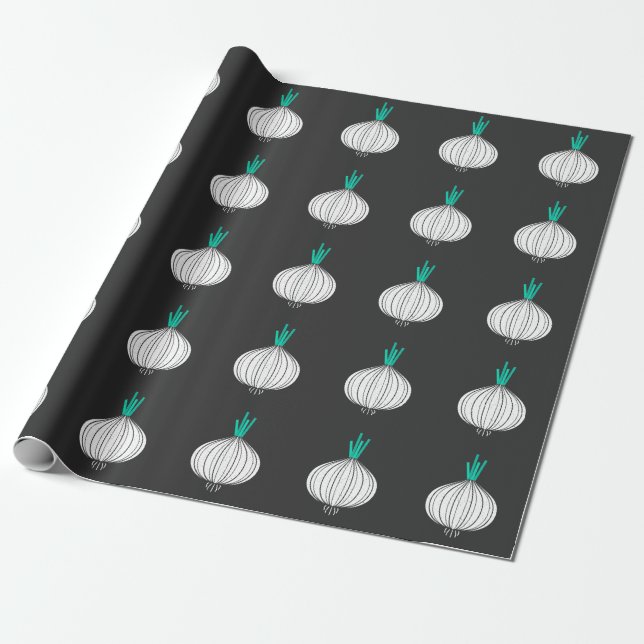 Retro Zwiebeln Funny Vegetables Grafik Geschenkpapier (Ungerollt)