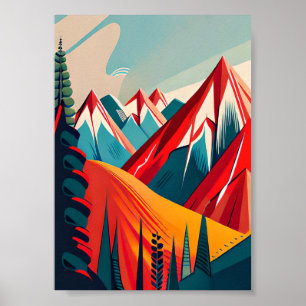 Retroberlandschaft Poster