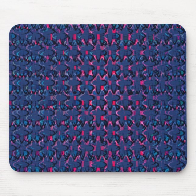 Retroblau und rosa Muster Mousepad (Vorne)