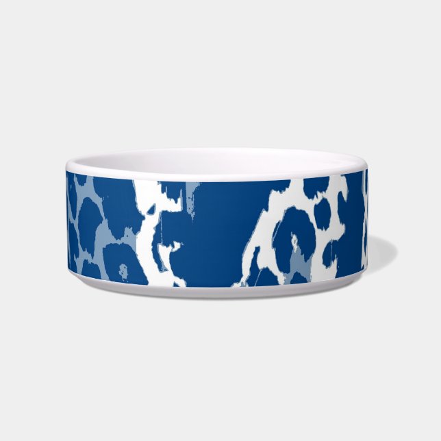 Retroblau, weißes Tier, Textur von Leopard Napf (Vorderseite)