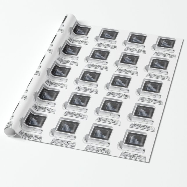 Retrocomputer Geschenkpapier (Ungerollt)