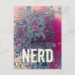 Retrodesign der roten Platine für Nerd Feiertagspostkarte