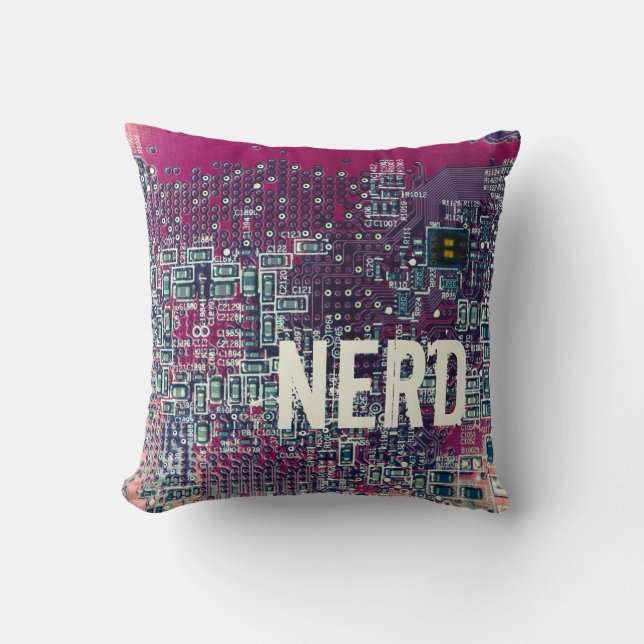 Retrodesign der roten Platine für Nerd Kissen (Vorderseite)