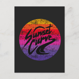 Retrodesign der Sunset Curve Feiertagspostkarte