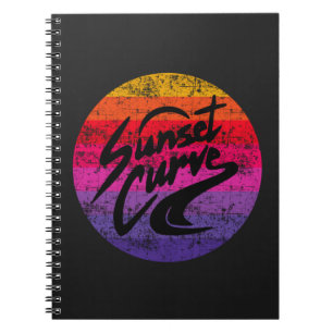 Retrodesign der Sunset Curve Notizblock