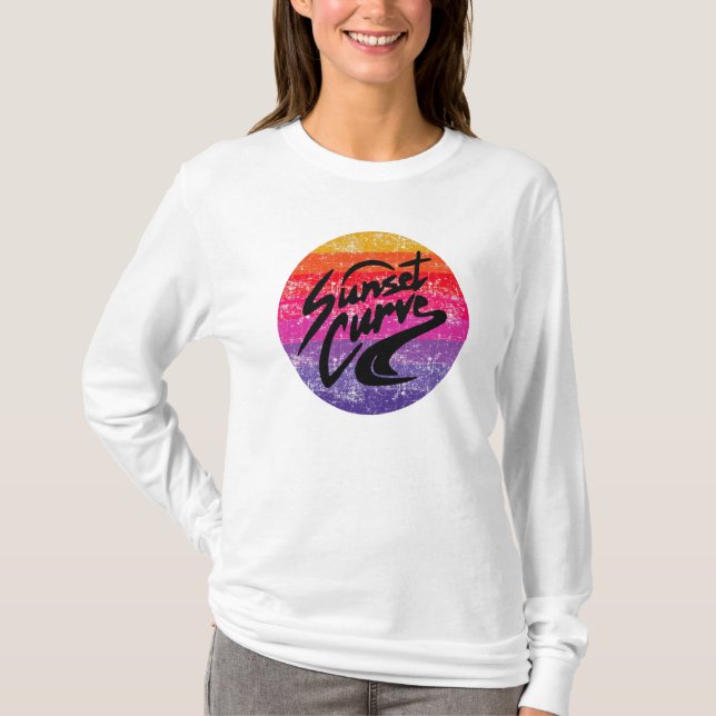 Retrodesign der Sunset Curve T-Shirt (Vorderseite)
