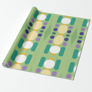 Retrodots Streifen Geschenkpapier