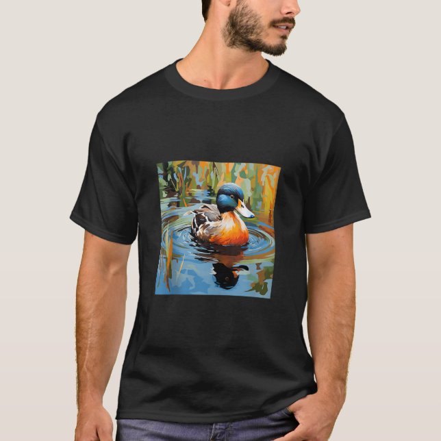 Retroente Pintail Duck Niedlich Duck Duck Wasserfa T-Shirt (Vorderseite)