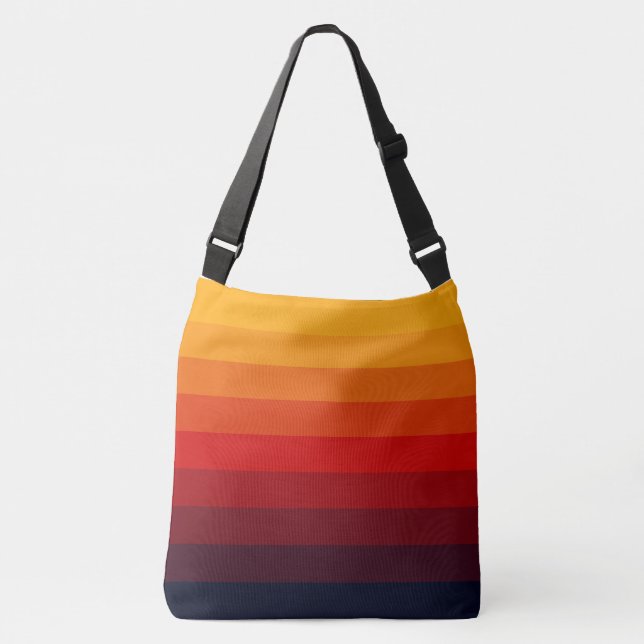 Retrofarbener Regenbogen Tragetaschen Mit Langen Trägern (Vorderseite)