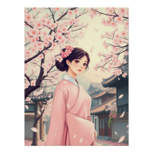 Retrofeder in koreanisch poster