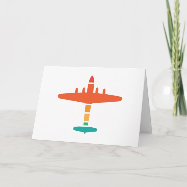 Retroflugzeug Karte (Vorderseite)