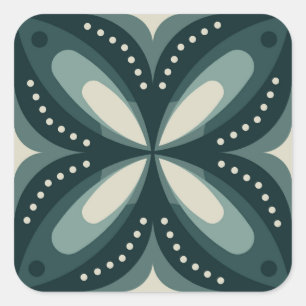 Retroformen Quadratischer Aufkleber