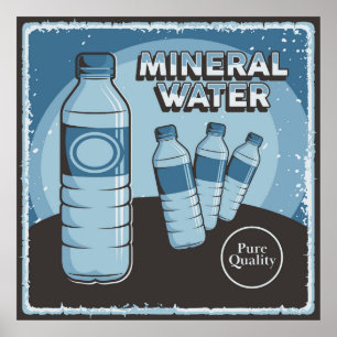Retrogeschäft für Vintages Mineralwasser Poster