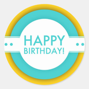 Retroglückstag Runder Aufkleber