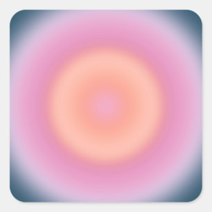 Retrogradient dunkelblau und pink abstraktes Aura Quadratischer Aufkleber