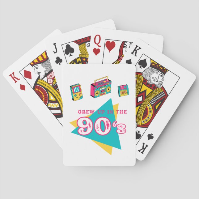Retrografik "Aufgewachsen in den 90er Jahren" Spielkarten (Rückseite)